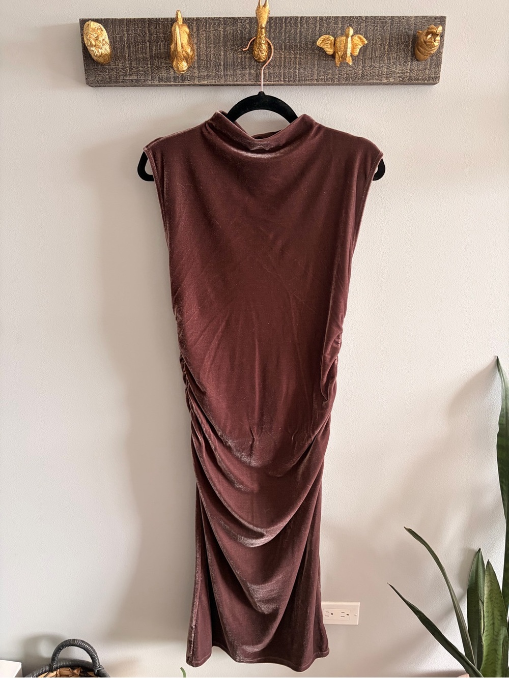 a new day soft purple Velvet ruched Maxi Dress